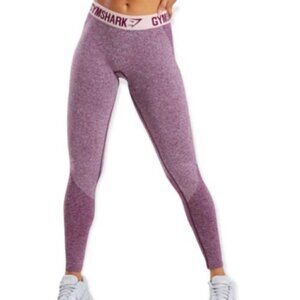 EC Gymshark Women's Purple Pink Paneled Heathered Flex Mid Waisted Leggings - S